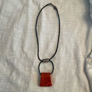 VINTAGE Silpada”Cardinal Rule” sponge coral  necklace N0965 approx 16 in